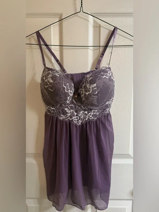 Purple Lace Babydoll Chemise - Fashion Nova NWT- Large - Picture 2 of 6